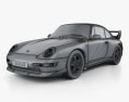 Porsche 911 Carrera RS Clubsport (993) 1998 3Dモデル wire render
