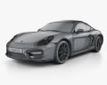 Porsche Cayman GTS 2016 3D模型 wire render