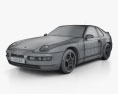 Porsche 968 1995 3D模型 wire render
