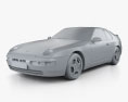 Porsche 968 1995 3D модель clay render