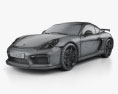 Porsche Cayman GT4 2017 3D模型 wire render