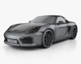 Porsche Boxster 981 Spyder 2016 3D模型 wire render