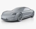Porsche Mission E 2016 Modello 3D clay render