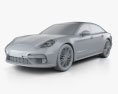 Porsche Panamera Turbo 2020 3D模型 clay render