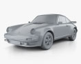 Porsche 911 Turbo (930) 1974 3Dモデル clay render