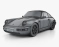 Porsche 911 Carrera 4 Coupe (964) 1992 3D 모델  wire render
