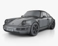 Porsche 911 Carrera 4 Coupe (964) Turbolook 30th anniversary 1996 3D模型 wire render