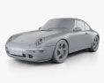 Porsche 911 Carrera 4S coupé (993) 2000 3D-Modell clay render