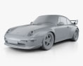 Porsche 911 Carrera GT2 купе (993) 1998 3D модель clay render