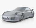 Porsche 911 GT2 (997) 2010 3d model clay render