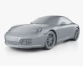 Porsche 911 Carrera T 2020 3d model clay render