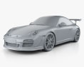 Porsche 911 GT3 RS 2020 3D модель clay render