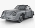Porsche 356 coupe with HQ interior 1948 3d model wire render