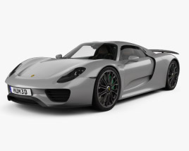 Porsche 918 spyder HQインテリアと 2017 3Dモデル