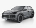 Porsche Cayenne Turbo с детальным интерьером 2020 3D модель wire render