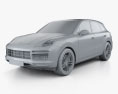 Porsche Cayenne Turbo mit Innenraum 2020 3D-Modell clay render