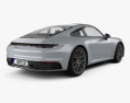 Porsche 911 Carrera 4S coupé 2022 Modello 3D vista posteriore