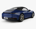 Porsche 911 Carrera 4S 敞篷车 2020 3D模型 后视图