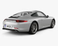 Porsche 911 Carrera 4 S coupe 2020 3D模型 后视图
