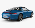 Porsche 911 Targa 4 2020 3D模型 后视图