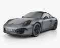 Porsche 911 Targa 4 2020 3D模型 wire render