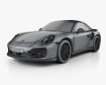 Porsche 911 Turbo カブリオレ 2020 3Dモデル wire render