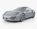Porsche 911 Turbo cabriolet 2020 Modèle 3d clay render