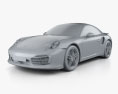 Porsche 911 Turbo S купе 2020 3D модель clay render