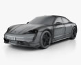 Porsche Taycan Turbo S 2024 3d model wire render
