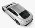 Porsche Taycan Turbo S 2024 3d model top view
