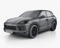 Porsche Cayenne S HQインテリアと 2020 3Dモデル wire render