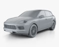 Porsche Cayenne S HQインテリアと 2020 3Dモデル clay render