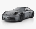 Porsche 911 Carrera 4S coupe 带内饰 2022 3D模型 wire render