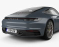 Porsche 911 Carrera 4S купе з детальним інтер'єром 2022 3D модель