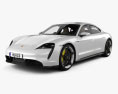 Porsche Taycan Turbo S с детальным интерьером 2024 3D модель
