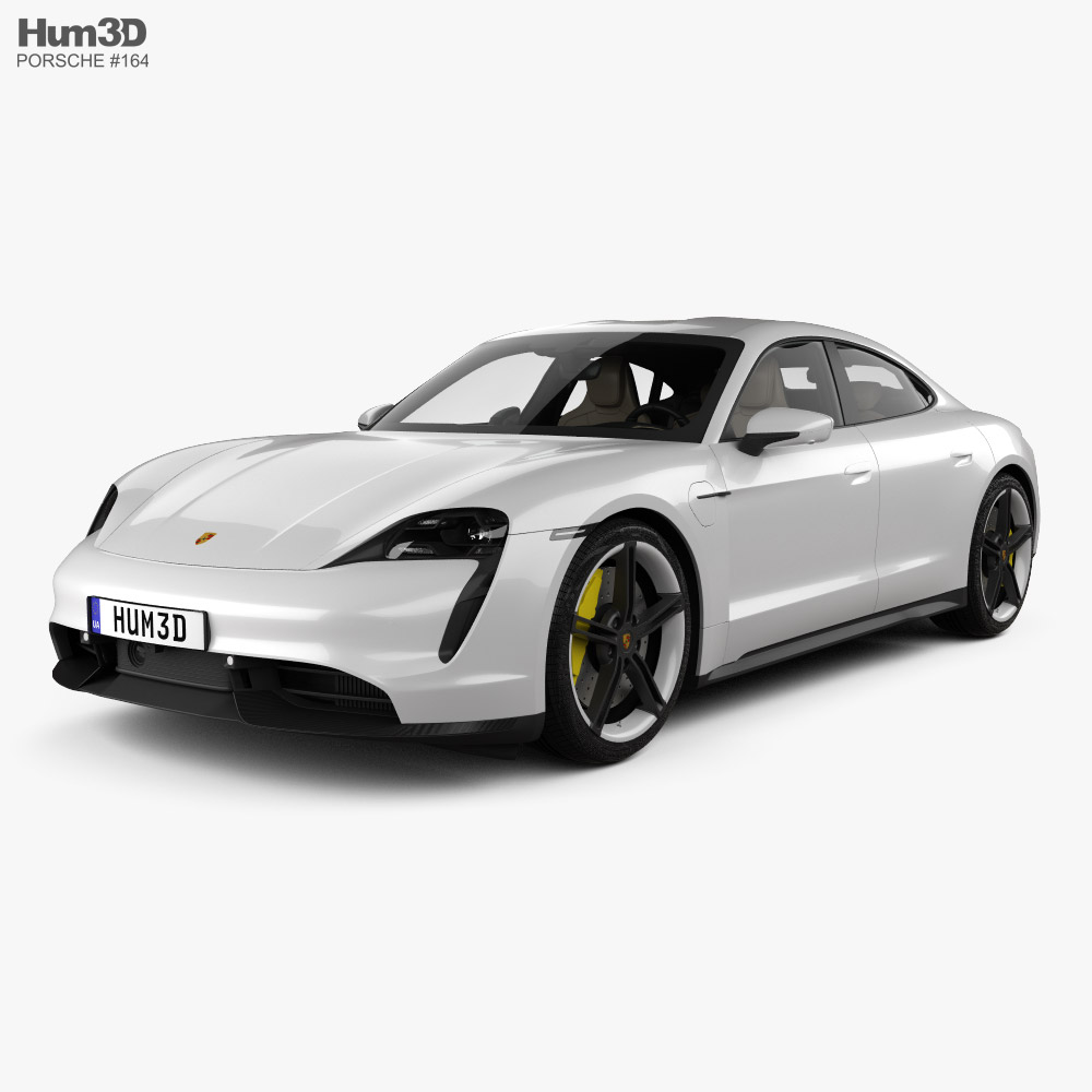 Porsche Taycan Turbo S with HQ interior 2022 3D model