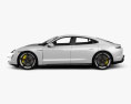 Porsche Taycan Turbo S with HQ interior 2024 3d model side view
