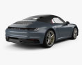 Porsche 911 Carrera 4S 敞篷车 带内饰 2020 3D模型 后视图