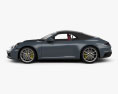 Porsche 911 Carrera 4S 敞篷车 带内饰 2020 3D模型 侧视图