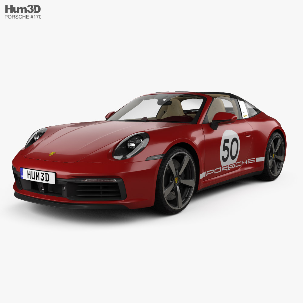 Porsche 911 Targa 4S Heritage con interior 2021 Modelo 3D