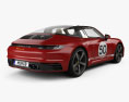 Porsche 911 Targa 4S Heritage HQインテリアと 2024 3Dモデル 後ろ姿