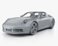 Porsche 911 Targa 4S Heritage HQインテリアと 2024 3Dモデル clay render