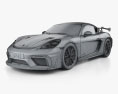 Porsche Cayman 718 GT4 RS 2024 3Dモデル wire render