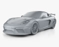 Porsche Cayman 718 GT4 RS 2024 3Dモデル clay render