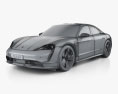 Porsche Taycan 2023 3D模型 wire render