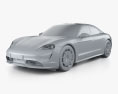 Porsche Taycan 4S 2019 3d model clay render