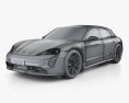 Porsche Taycan GTS Sport Turismo 2024 3D模型 wire render