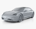 Porsche Taycan GTS Sport Turismo 2024 3D模型 clay render