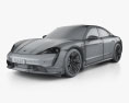 Porsche Taycan Turbo 2022 3Dモデル wire render