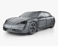 Porsche Taycan Turbo Cross Turismo 2024 3D模型 wire render